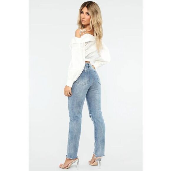 Fashion Nova Something Missing Boyfriend Jeans Size 13 - Picture 2 of 8